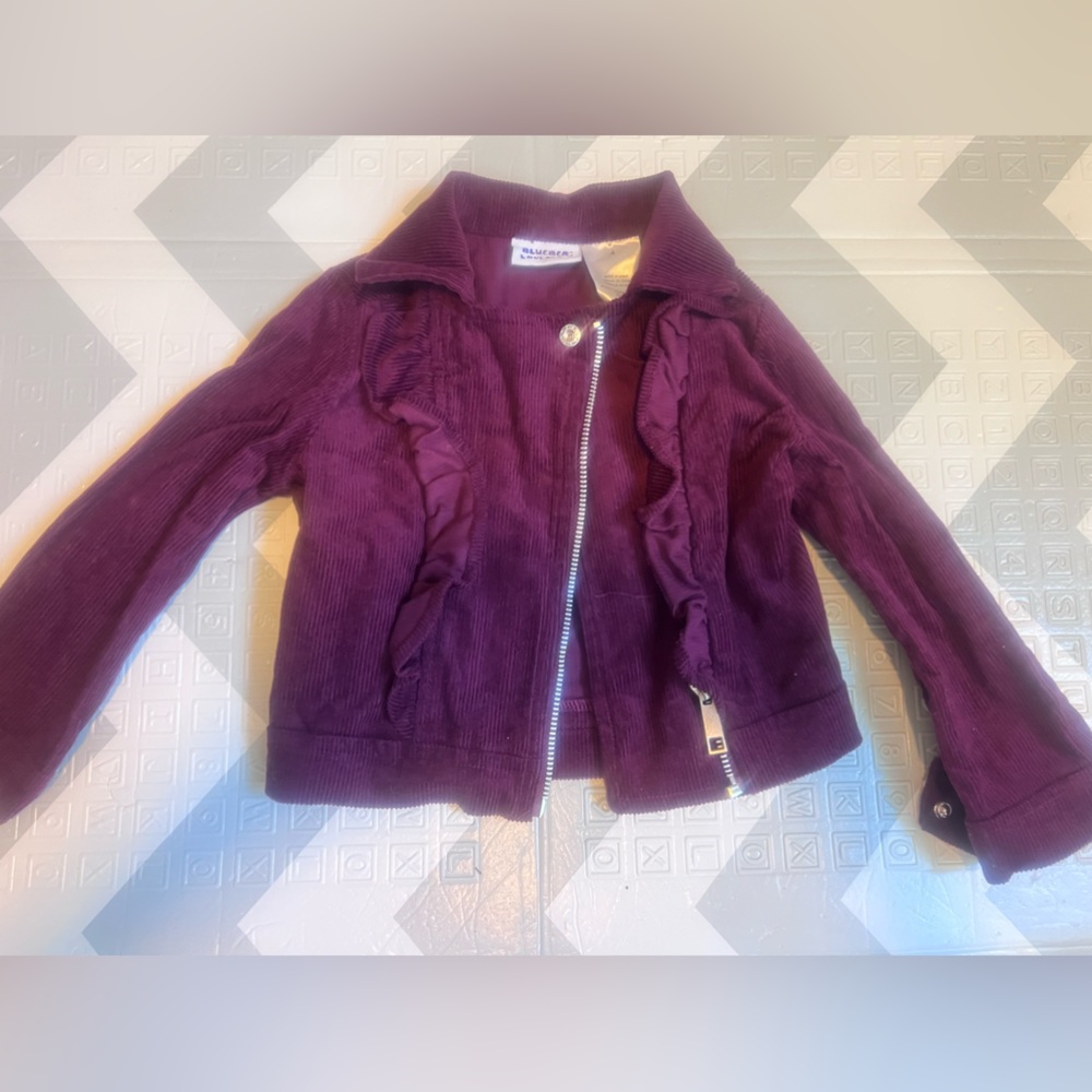 Toddler girl burgundy zipper jacket